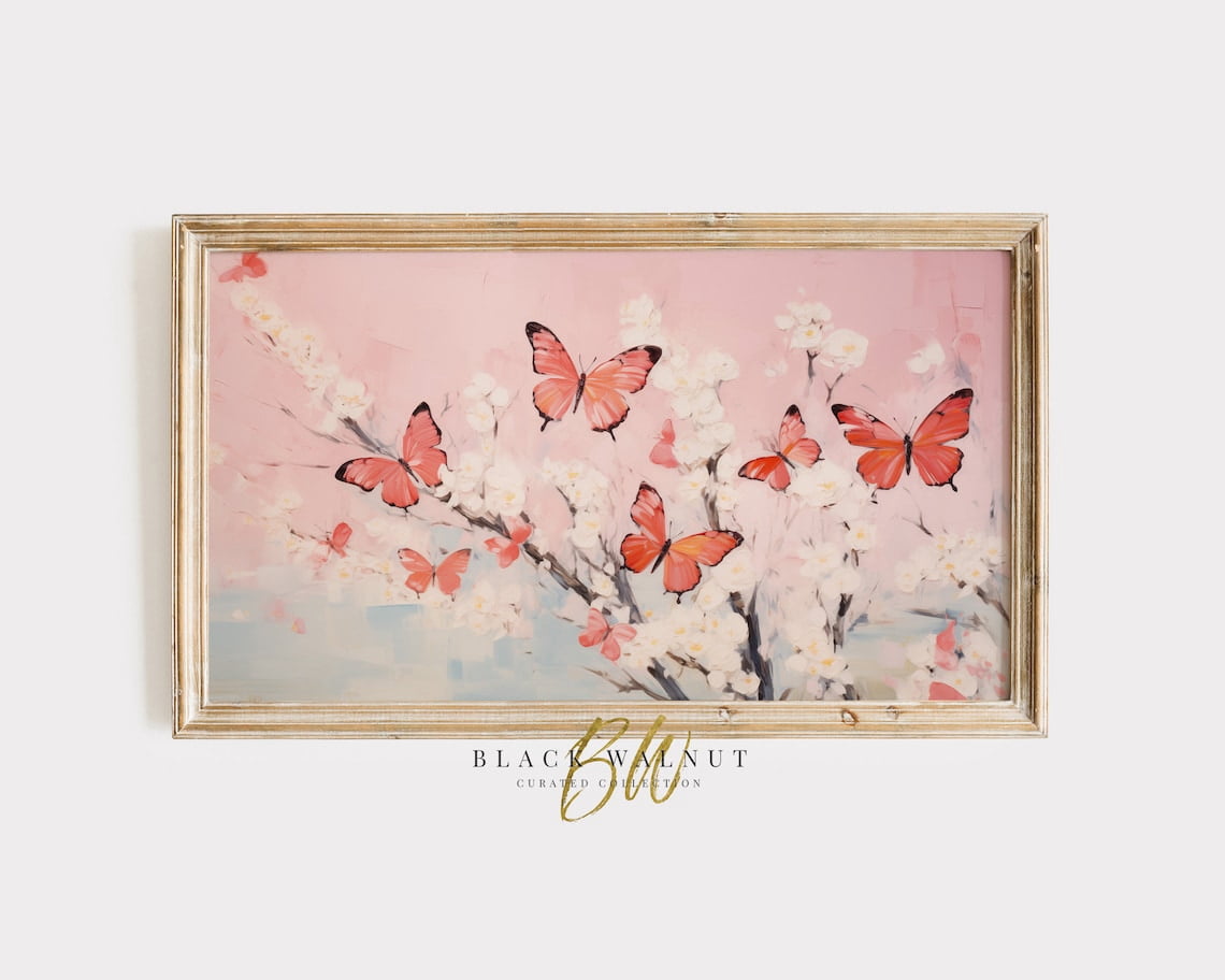 Screen Scaver Abstract Butterflies Abstract Summer Wall Art, Spring Colorful, Modern ...