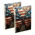 thumbnail image 1 of Butterflies American Flag Ring Binder Notebook Journey Note Diary College Ruled Spiral Notebook Study Loose Leaf Paper A5 60 Pages, 1 of 8