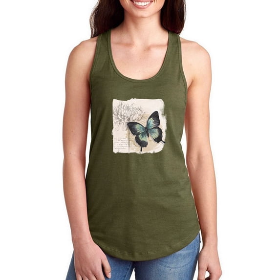 Butterflies And Flowers Ii Racerback Tank Women -Grace Popp Designs, Female Medium
