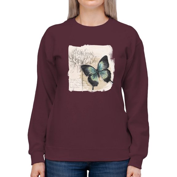 Butterflies And Flowers Ii Sweatshirt Women -Grace Popp Designs, Female XX-Large