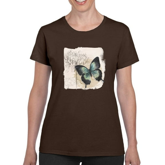 Butterflies And Flowers Ii T-Shirt Women -Grace Popp Designs, Female Medium