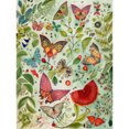 thumbnail image 1 of Butterflies And Leaves Folk Art Watercolour Painting Unframed Wall Art Print Poster Home Decor Premium, 1 of 4