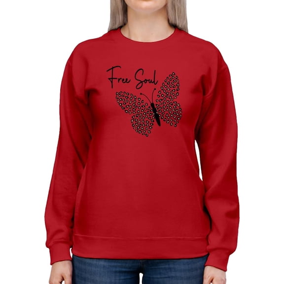 Butterflies And Leopard Print Sweatshirt Women -Image by Shutterstock, Female 4X-Large