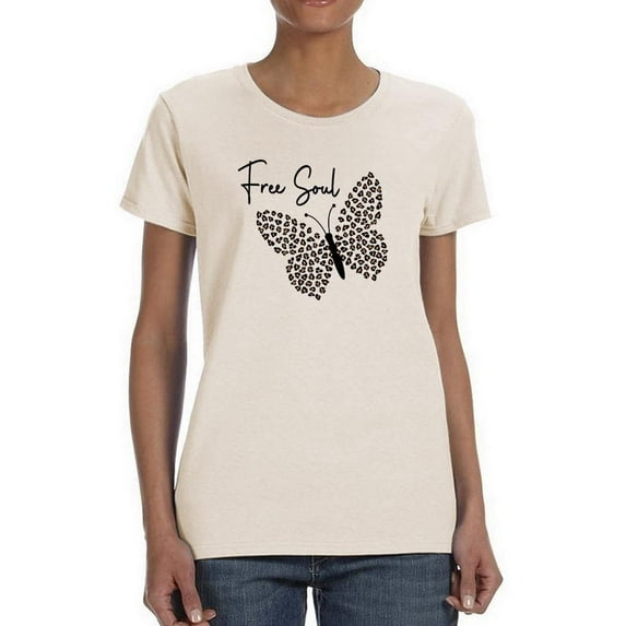 Butterflies And Leopard Print T-Shirt Women -Image by Shutterstock, Female XX-Large