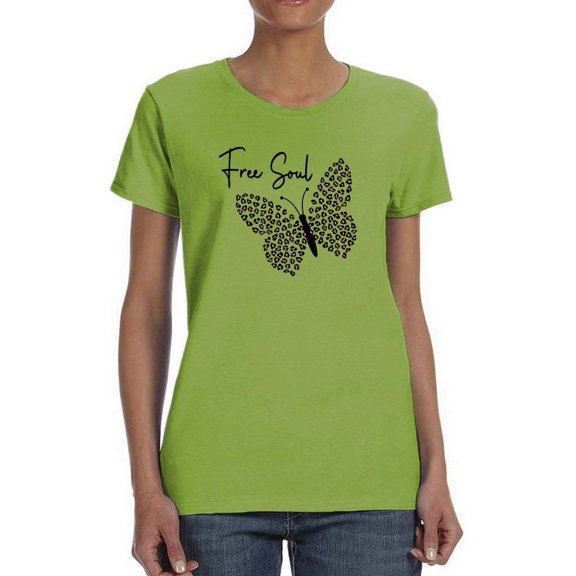 Butterflies And Leopard Print T-Shirt Women -Image by Shutterstock, Female x-Large
