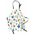thumbnail image 1 of Butterflies Apron, Butterflies Animal Clipart Ecology Environment Joyful Design Cartoon Tropics, Unisex Kitchen Bib with Adjustable Neck for Cooking Gardening, Adult Size, Multicolor, by Ambesonne, 1 of 4