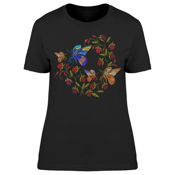 Butterflies Berries T-Shirt Women -Image by Shutterstock, Female x-Large