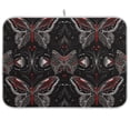 thumbnail image 1 of Butterflies Black Dish Drying Mat Dish Drainer Rack Mats Water Absorbent Non-Slip Easy Clean Heat Resistant for Kitchen Counter, 1 of 8