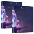 thumbnail image 1 of Butterflies Bottle 3 Ring Binders 1.5 inch Hardcover File Folders with Interior Pockets A4 Size Organizer for School Office Hospital Set of 2, 1 of 8