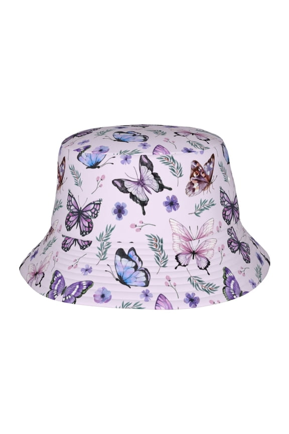 Butterflies Bucket Hats for Woman Packable Summer Sun Hat Beach Caps For Fisherman Outdoor Travel Hiking