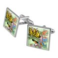 thumbnail image 1 of Butterflies Butterfly Magical Emergence Tiger Swallowtail Square Cufflink Set - Silver or Gold, 1 of 6