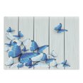 thumbnail image 1 of Butterflies Cutting Board, Blue and White Butterflies on Wooden Background Timber Wall Rustic Life, Decorative Tempered Glass Cutting and Serving Board, Large Size, Grey White Blue, by Ambesonne, 1 of 1