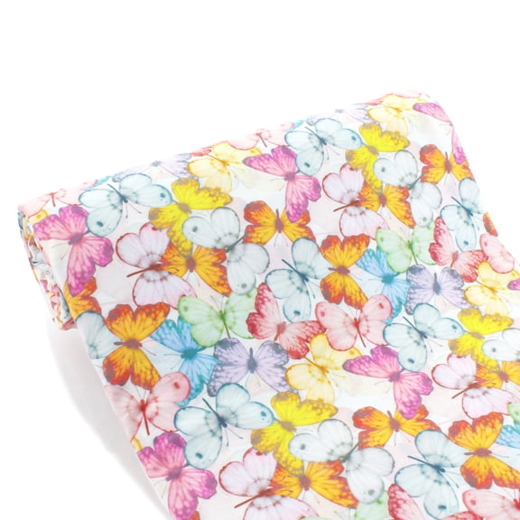 Butterflies DBP Fabric - Double Brushed Polyester 4 Way Stretch - 1 yard