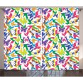 thumbnail image 1 of Ambesonne Colorful Curtains 2 Panel Set, Movement Lifestyle Art, 108" x 84", Multicolor, 1 of 3