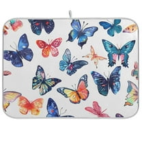 Butterflies Dish Drying Mats Kitchen Mat Microfiber Counter Absorbent Dish Pad Drainer Rack 16"x18"