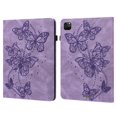thumbnail image 1 of Butterflies Embossed Pattern Tablet Case for iPad Pro 11" 4th/3rd/2rd/1st Gen 2022/2021/2020/2018, Premium PU Leather Card Slots Kickstand Cover with Pen Holder Soft Silicone Shockproof Case,Purple, 1 of 9