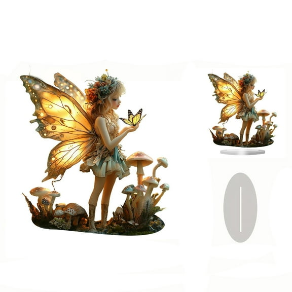 Butterflies Fairies Ornament Home Study Bedroom Desktop Decoration Acrylic Figurine Fantasy Fairy Garden Decor