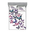 thumbnail image 1 of Butterflies Fitted Sheet & Pillow Sham Set, Various Different Wings Feminine Companionship Funny Animal Print, Decorative Printed 6 Piece Bedding Decor Set, Queen, Blue Purple Pink, by Ambesonne, 1 of 3