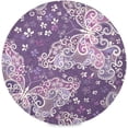thumbnail image 1 of Butterflies and Flower Round Placemats Washable Placemats Non-Slip Heat-Resistant Table Place Mats for Dining Kitchen Holiday Party Table Decoration 15.4"-1PCS Table Mat, 1 of 7