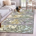 thumbnail image 1 of Butterflies Flowers Area Rug 4x6 Washable Rug Non Slip Vintage Geometric Colorful Glass Floral Large Area Rug Indoor Floor Carpet for Entryway Bedroom Kitchen Living Room Home Office Dining Room, 1 of 8