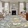 thumbnail image 1 of Butterflies Flowers Area Rugs 8'x10', Washable Small Throw Rugs for Living Room Patio, Vintage Geometric Colorful Glass Floral Indoor Outdoor Rug Non-Slip Low Pile Carpet Runner Reversible Floor Mats, 1 of 8