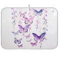 thumbnail image 1 of Butterflies Flowers Floral Dish Drying Mat Dish Drainer Rack Mats Water Absorbent Non-Slip Easy Clean Heat Resistant for Kitchen Counter, 1 of 8
