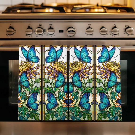 Butterflies Flowers Kitchen Towels Set of 3, Vintage Watercolor Animal Floral Plant Absorbent Dish Towels for Kitchen, Microfiber Hand Towel, Quick Drying Tea Towel for Cleaning Decorative Dishcloths