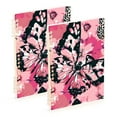 thumbnail image 1 of Butterflies Flowers Pink Ring Binder Notebook Journey Note Diary College Ruled Spiral Notebook Study Loose Leaf Paper A5 60 Pages, 1 of 8