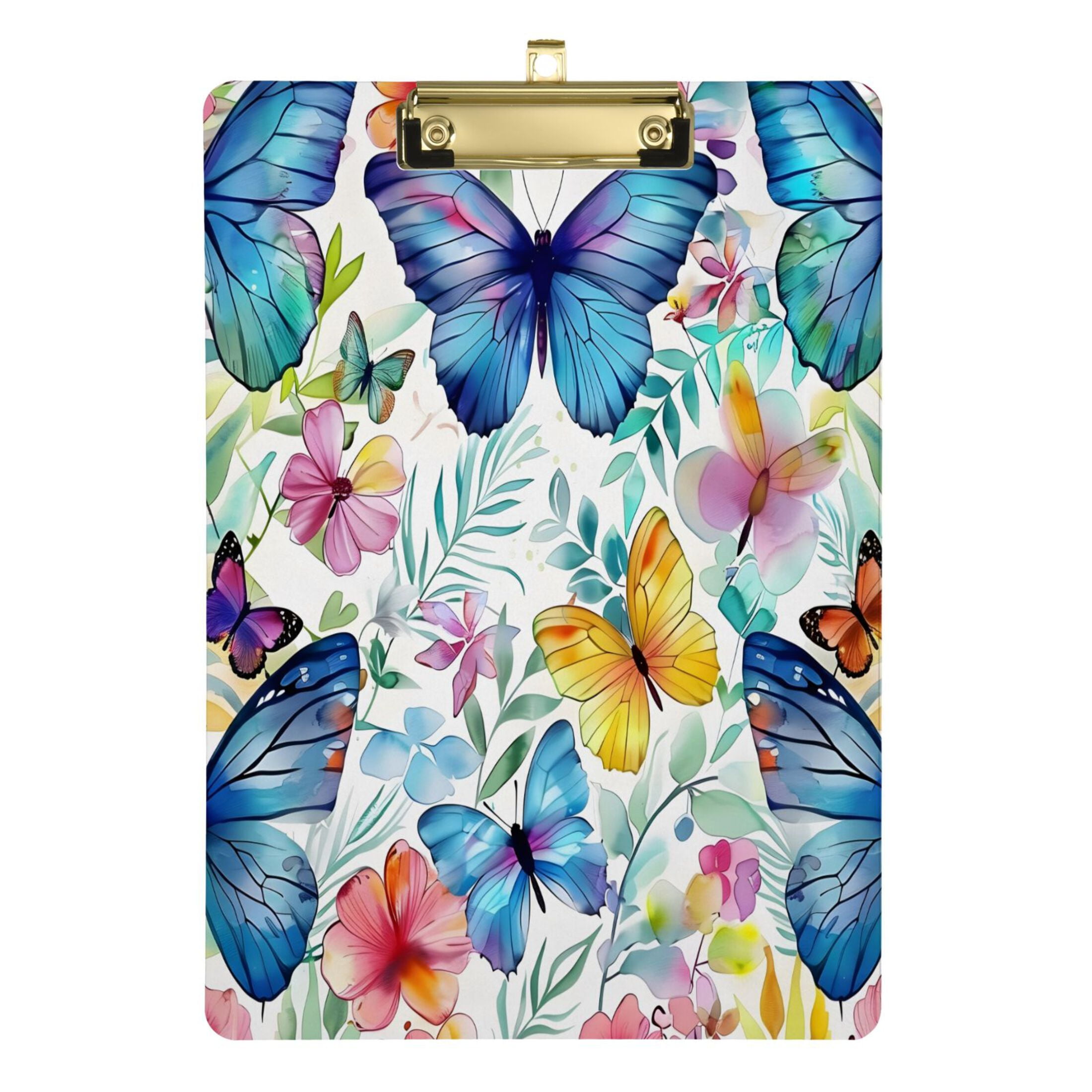 Butterflies Flowers and Leaves Acrylic Clipboards A4 Standard Letter