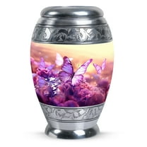 Butterflies Fly Sunset Meadow - Funeral Cremation Urns For Ashes - Keep Sake For Ashes - 3 Inch - Pack Of 1 - Decorative Urns For Ashes - Cremation Burial Urns - Human Ashes Urn