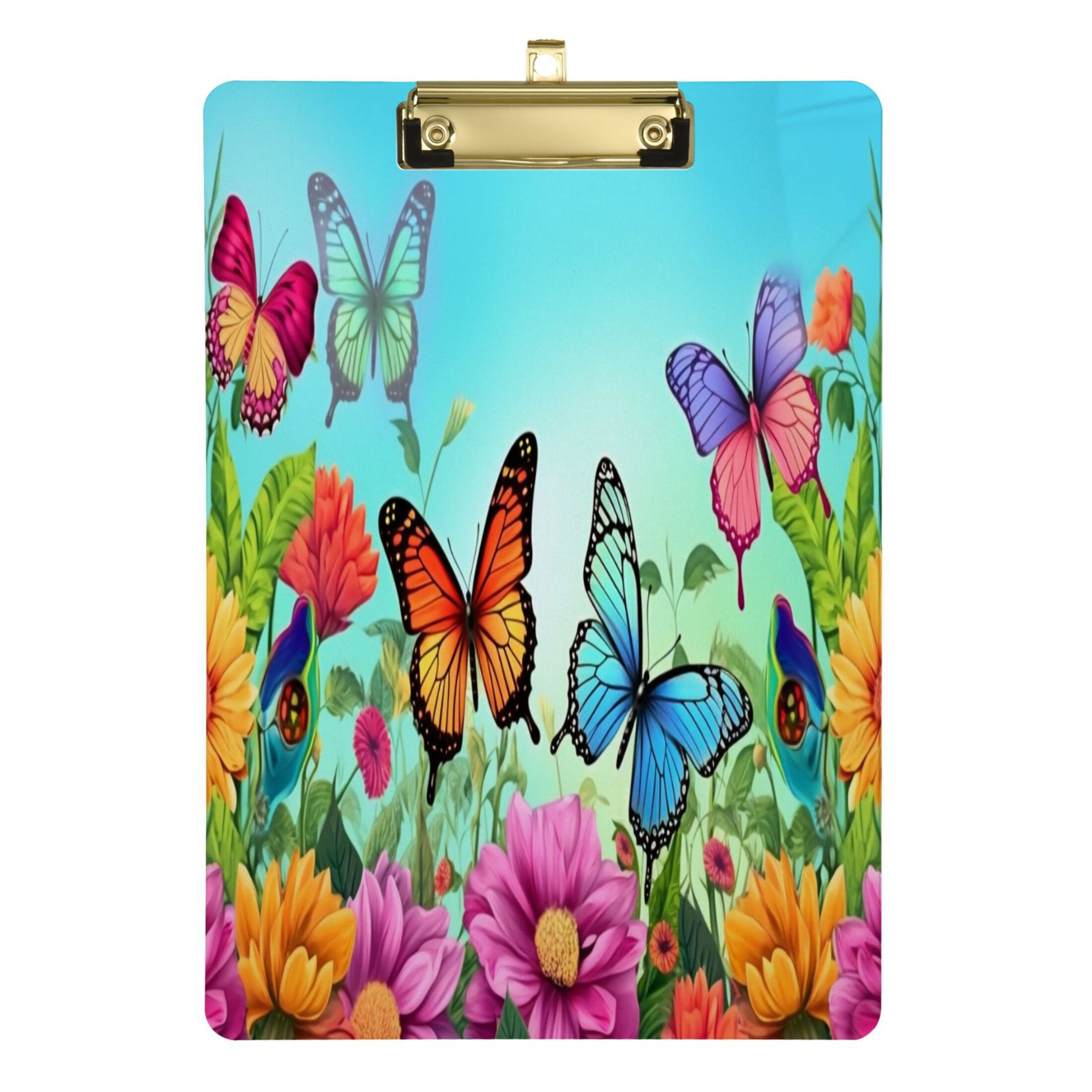 Butterflies Flying on Flowers Acrylic Clipboards A4 Standard Letter