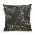 thumbnail image 1 of Butterflies Golden Throw Pillow Covers Couch Pillowcases Decor for Bed Sofa 18" x 18", 1 of 7