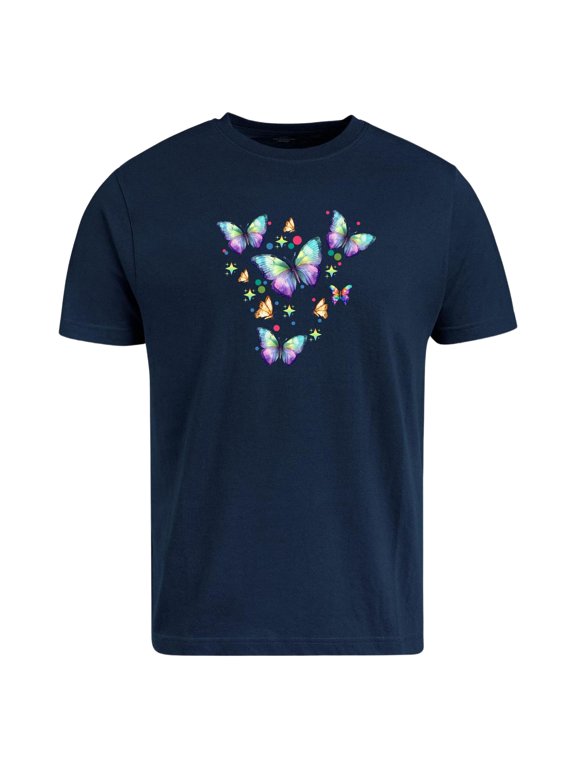 Butterflies Graphic T-Shirt Aesthetic Nature Tee Boho Butterfly Shirt Vintage Insect Illustration Shirt Soft Unisex Gift Tee