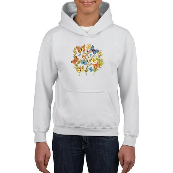 Butterflies. Hoodie Juniors -Smartprints Designs, x-Large
