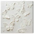 thumbnail image 1 of Butterflies In Ivory Canvas Elegant White Gold Wall Art by Art Remedy, Gallery Wrapped, 30" x 30", 1 of 8