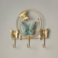 thumbnail image 1 of Butterflies Iron Hook, 10.6x9.6x1.1in Gold Wall-Mounted Rack, for Key Coat Hat Storage, Decorative Entrance Dressing Room, 1 of 6