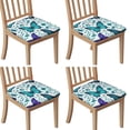 thumbnail image 1 of Butterflies and Leaves Pattern Seat Covers for Dining Room Chairs Set Of 4,Stretch Printed Washable Chair Seat Cover with Elastic Ties and Button,Removable Waterproof Couch Cushion Covers, 1 of 6