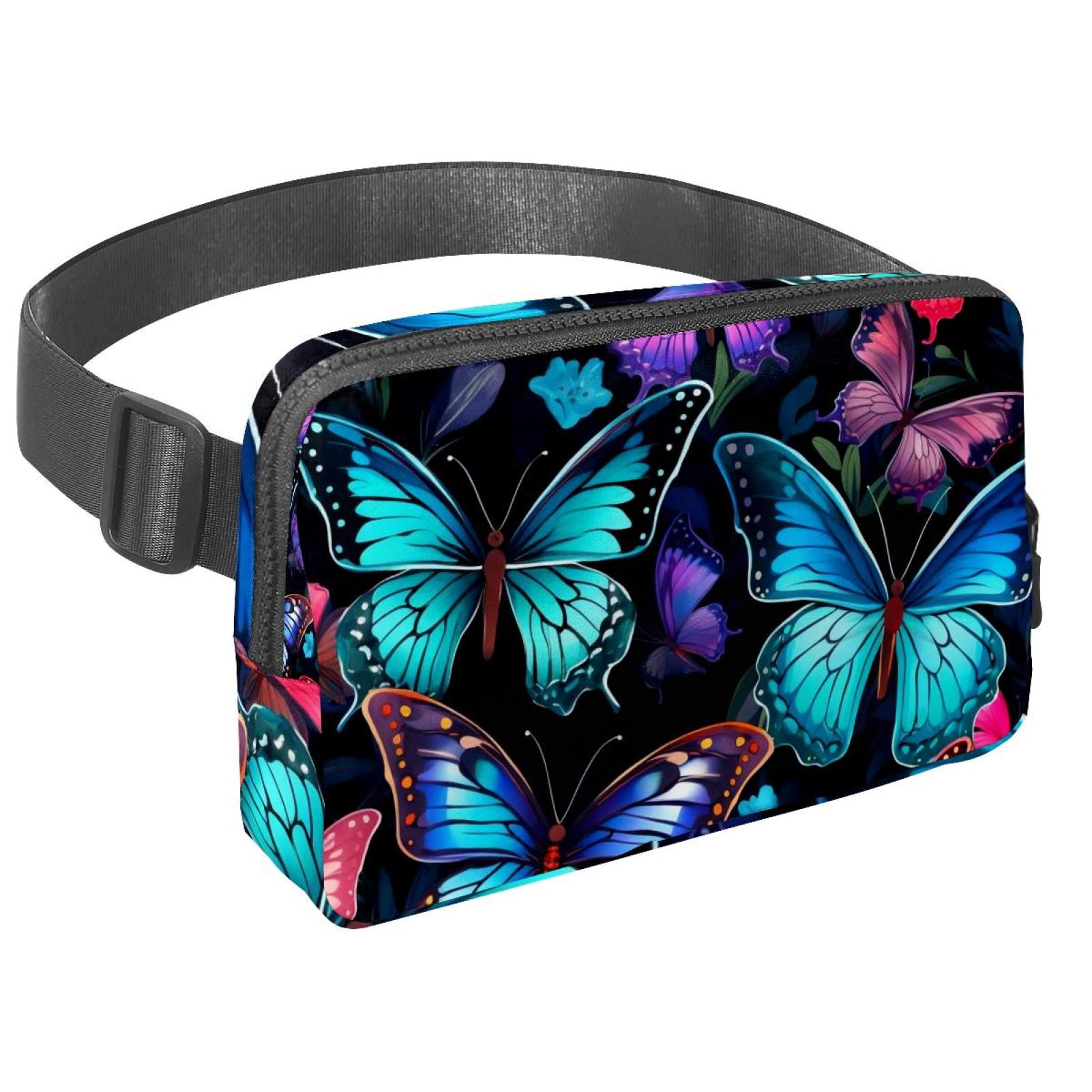 Butterflies Lightweight Adjustable Waist Pack with Extension Strap for Unisex, Fanny Packs, Fanny Bag
