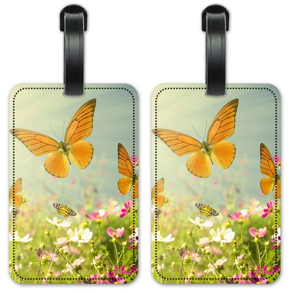 Butterflies - Luggage ID Tags / Suitcase Identification Cards - Set of 2