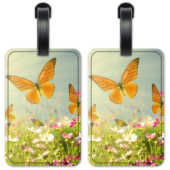 Butterflies - Luggage ID Tags / Suitcase Identification Cards - Set of 2