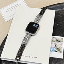 Butterflies Metal Band Compatible with Apple Watch 38/40/41/42mm(Series11 10), Elegant Replacement Strap for iWatch 11 10 9 8 7 6 5 4 3 2 1 SE321 Women with Link Removal Tool, Black