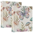 thumbnail image 1 of Butterflies Mushrooms 3 Ring Binders 1.5 inch Hardcover File Folders with Interior Pockets A4 Size Organizer for School Office Hospital Set of 2, 1 of 8