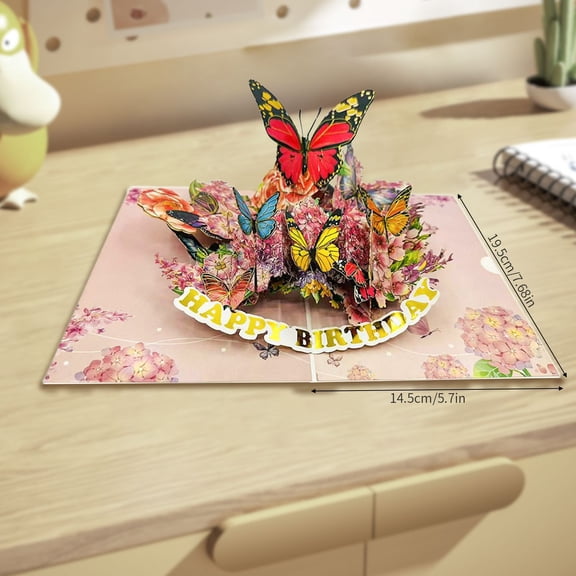 Butterflies in Nature Pop Up Card - 3D Butterfly Card for Wife, Husband, Girlfriend, Mom, Dad, Mother, Father (Birthday Card, Get Well, Thank You, Anniversary)