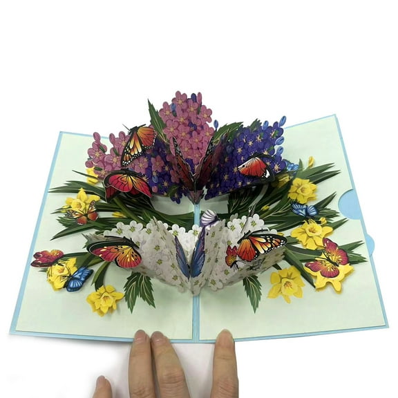Butterflies in Nature Pop Up Card - 3D Butterfly Card for Wife, Husband, Girlfriend, Mom, Dad, Mother, Father (Birthday Card, Get Well, Thank You, Anniversary)