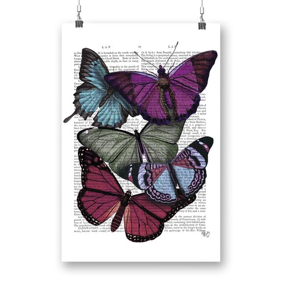 Butterflies On Paper Iii Poster - Fab Funky Designs,