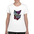 thumbnail image 1 of Butterflies On Paper Iii T-Shirt Women -Fab Funky Designs, Female 4X-Large, 1 of 4