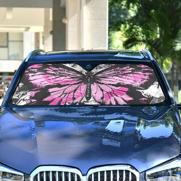 Butterflies Painting Automotive Front Car Windshield Sun Shade Reflector Foldable for Front Fit for Cars Truck SUVs