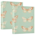 thumbnail image 1 of Butterflies Pattern 12.4x10.6in PVC Round Ring Binder, D-Ring 3-Hole, Metal Clip, 200 Sheets, 1 of 10