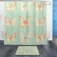 thumbnail image 1 of Butterflies Pattern Bathroom Accessory Sets Waterproof Shower Curtain with Anti-Slip Bath Mat Durable Combo, 1 of 7