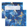 thumbnail image 1 of Butterflies Patterns Batik Dye 3-Ring Binder Pouches A4 Size Zipper Pocket File Storage 2 Packs, 1 of 6